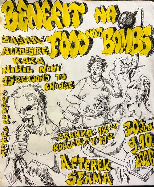 Benefit na Food not Bombs Warszawa 